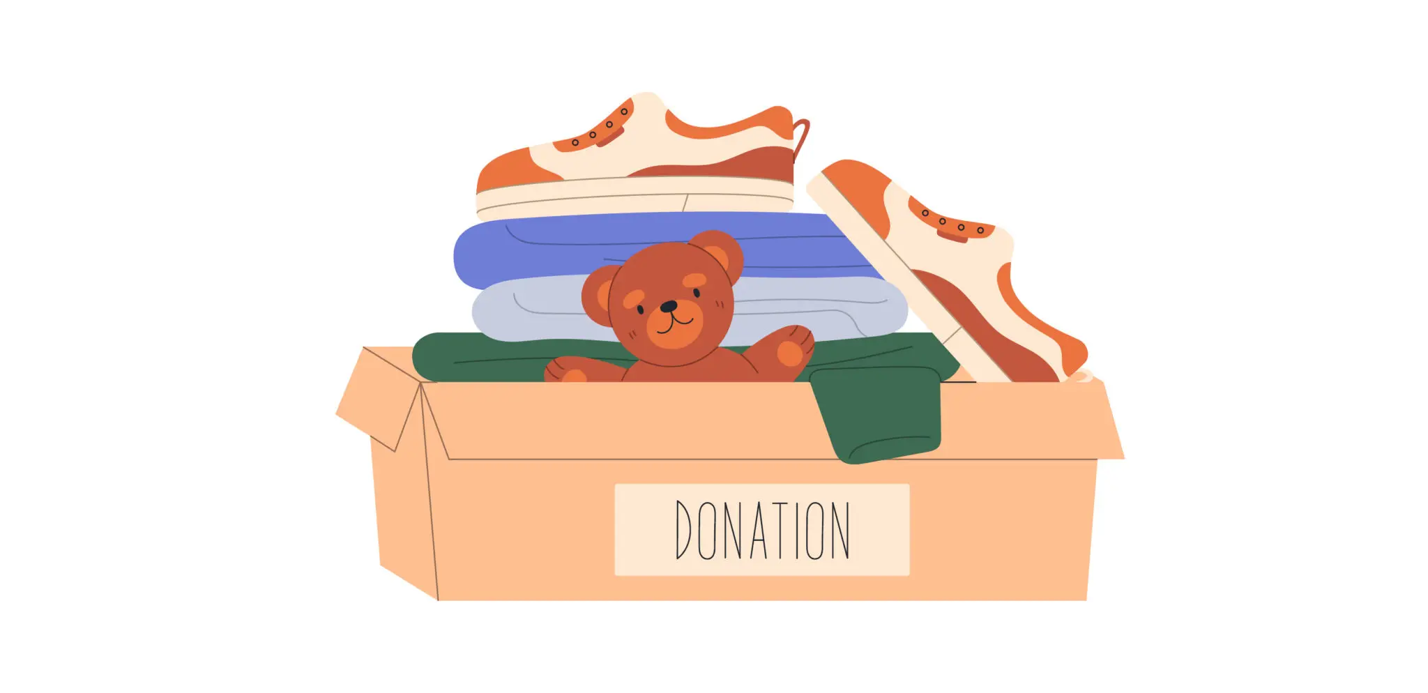Illustration of a box of donations.