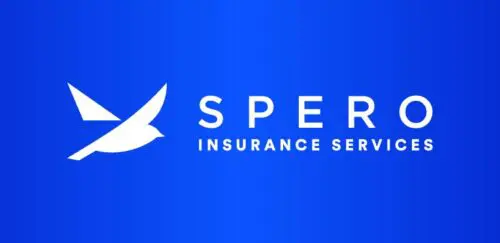 Spero Insurance Services logo on blue gradient background.