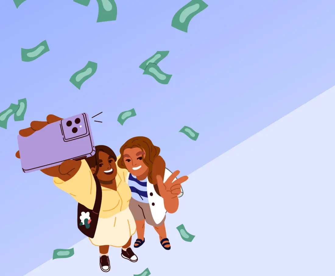 two girls taking a selfie