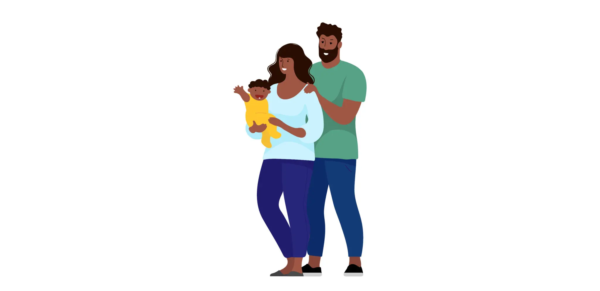 Illustration of a family smiling