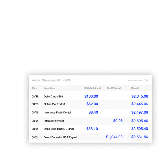 e-statements feature