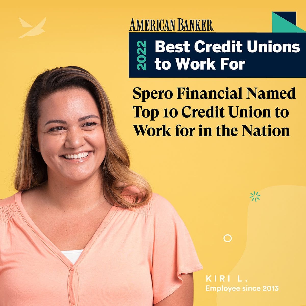 Spero financial named top 10 credit union to work for in the nation